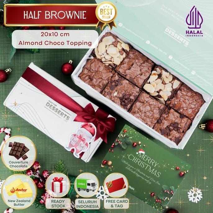 Christmas Hampers Fudgy Chocolate Brownies Almond Choco Free Card Parsel Natal Hampers Natal Couvert