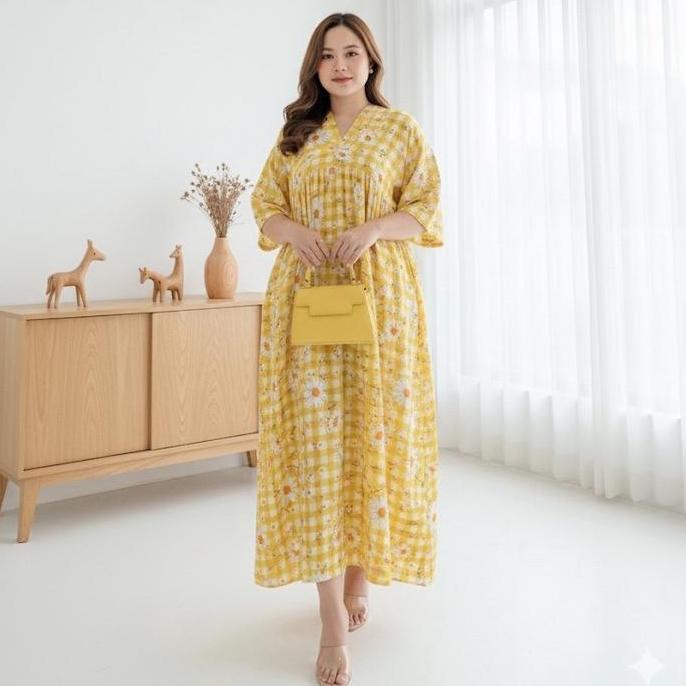 Terpopuler- Andanisss Olla Dress Series Daster Midi Ld 125 Motif Flower Busui Bumil Daster Rumah Can