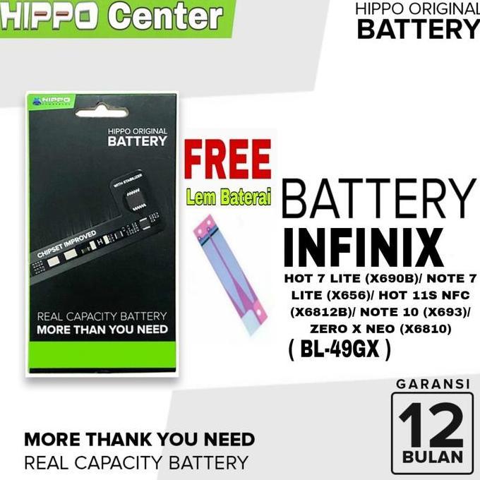 Baterai Hippo Compatible Hot 7 LITE ( X690B ) / Note 7 LITE ( X656 ) / HOT 11S NFC ( X6812B ) / SMAR