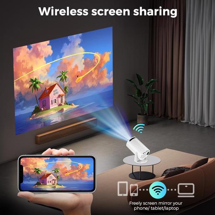 Terpopuler- Isinbox 2+16G Hy300 Pro 28000 Lumens 4K Smart Projector Android 13 Ultra Hd Wifi 6.0 Blu