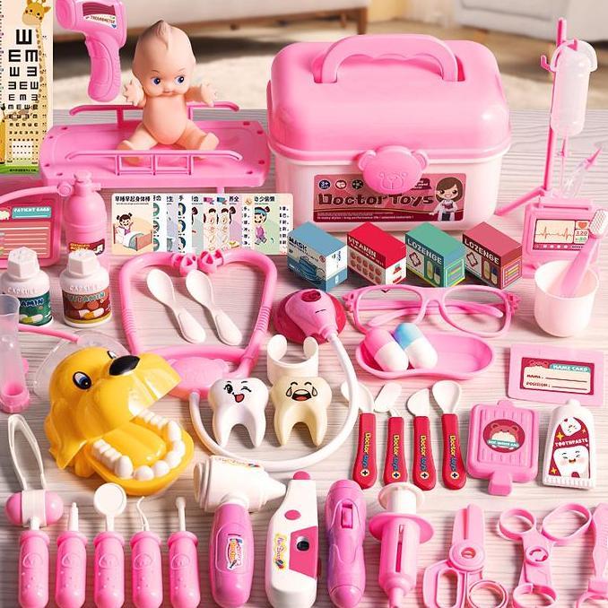 Promo! 65Pcs Mainan Dokter Dokteran Anak Medical Center Docter Box Set Lengkap Mainan Edukasi Anak Toys