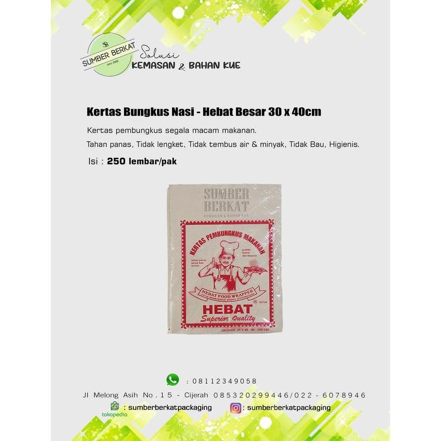 Nikmat- Kertas Nasi / Bungkus Nasi Coklat Hebat Besar Uk 28