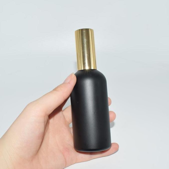 Terpopuler- Botol Kaca Hitam Spray Almunium Gold 50Ml