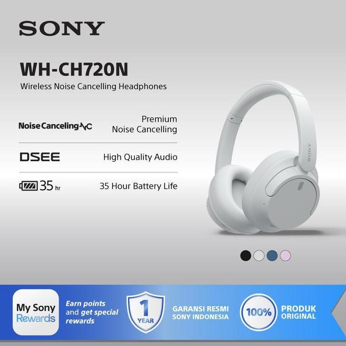Jaminbagus- Sony Wh-Ch720N White Wireless Noise Cancelling Headphone / Ch720N