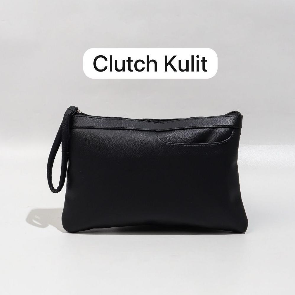 KUALITAS SUPER` Clutch Pouch Serbaguna Pria Bahan Kulit Premium Tebal Anti Air Ukuran Besar