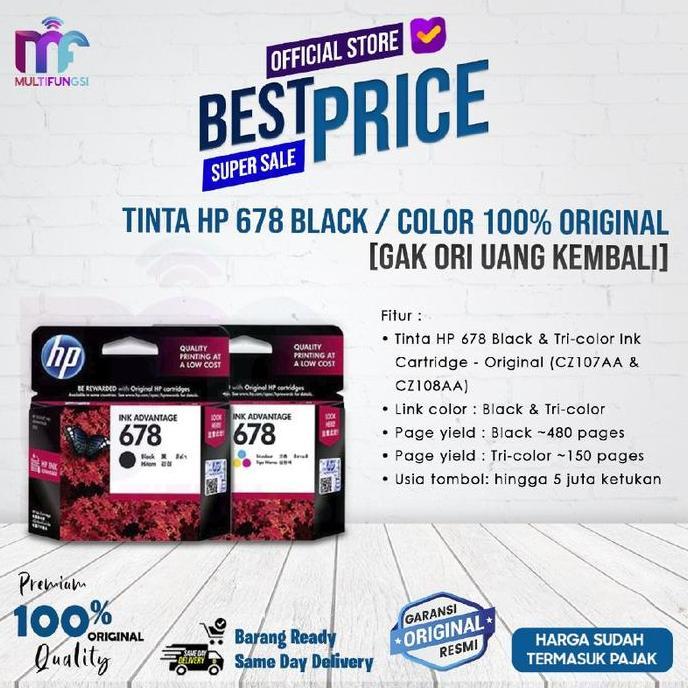 Solid- Hp 678 Black / Colour 100% Original [Gak Ori Uang Kembali]