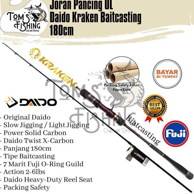 Codbisa- Joran Pancing Daido Kraken 180Cm Spinning (Pe 0.8-1.5 Sd Pe 3-5) Oh Fuji Murah - Toms Fishi