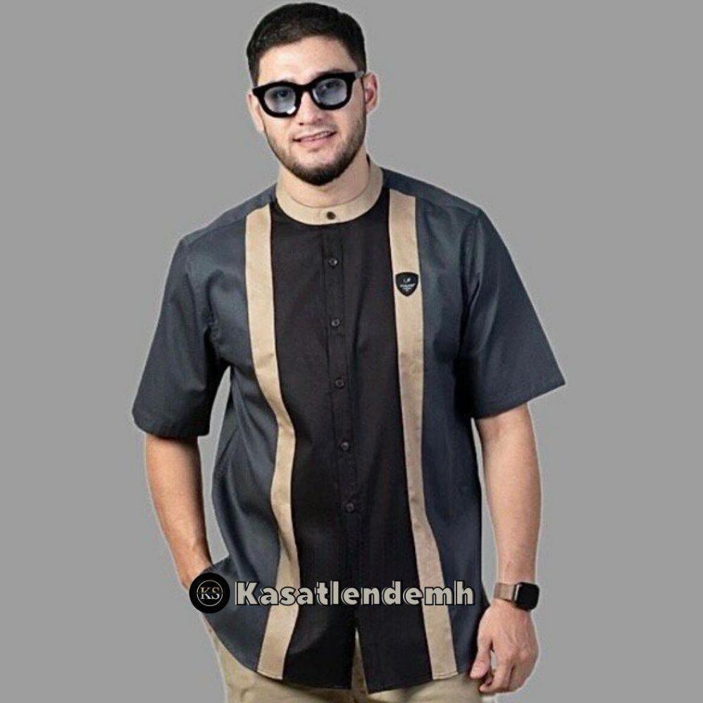 Baju Koko Couple Ayah Dan Anak Laki Laki Harga Terpisah Kemeja Kurta Kerah Mandarin Lengan Pendek Ba
