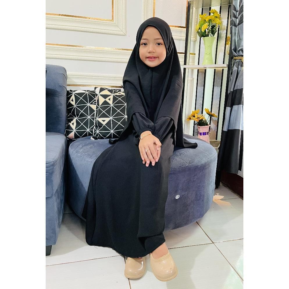 new aluna gamis syar'i kids set hijab baju anak perempuan plus kerudung