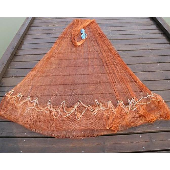 Jala Lempar Jala Ikan Nelayan Bahan Pe Kain Kuat Tinggi 3M Coklat