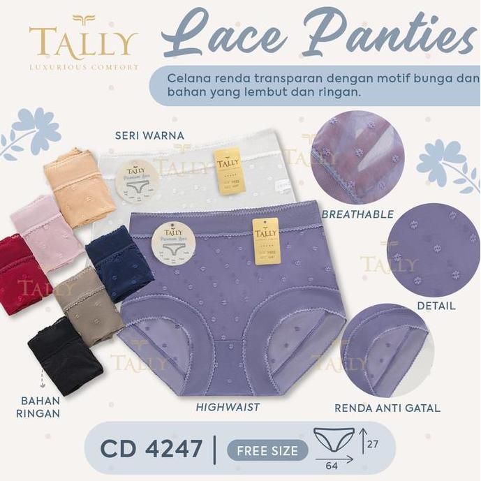 3/6/12pcs CD Transparan T4lly Size XL utk BB 55-75kg | Pakaian Dalam | CD Wanita | CD Transparan | C