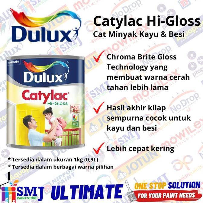 CAT MINYAK KAYU BESI DULUX CATYLAC HI GLOSS ENAMEL 1L