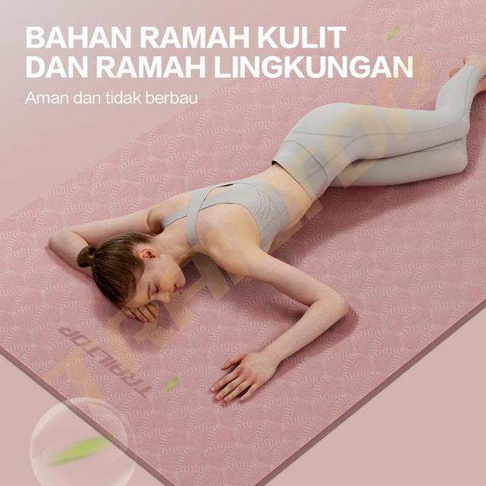 Trailtop Matras Yoga Premium Tpe Yoga Mat Anti Slip Matras Olahraga Tebal 6/8 Mm