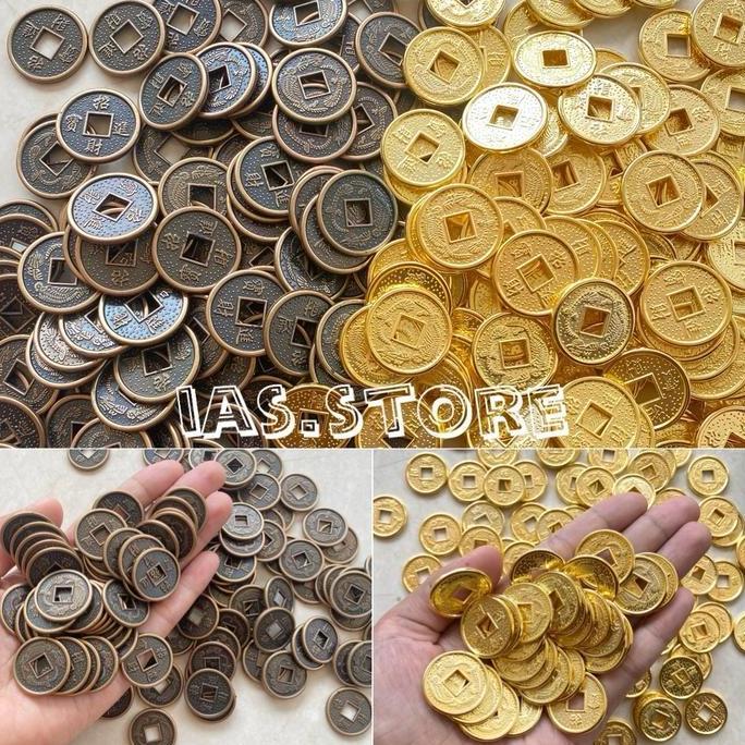 best produk] 20pcs Koin China Plastik 2.5cm - Koin China Lama - Hiasan hampers Imlek