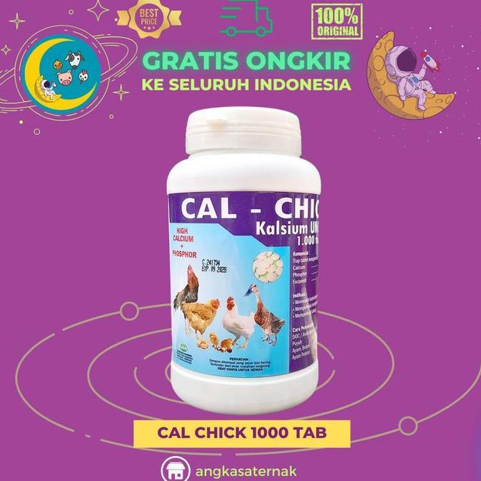 CAL CHICK Calcium kalsium kalk 1000 kaplet vitamin penguat tulang ayam