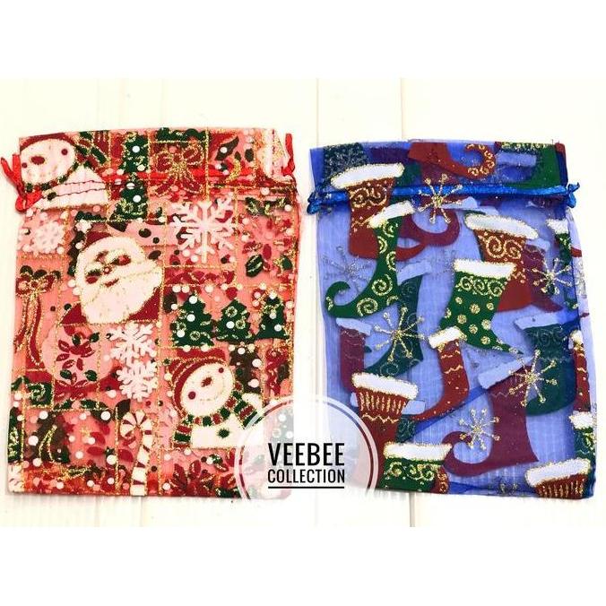 $$$$] Kantong tile natal 13x18cm/ kantong sovenir/tas tile/kantong serut