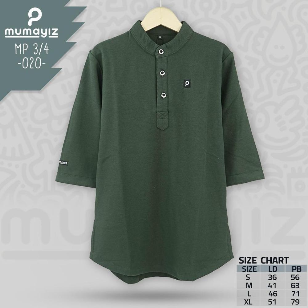 DISKON MUMAYIZ KURTA LENGAN PANJANG 3/4 ANAK USIA 4-15 TAHUN BAHAN LACOST CVC 24S