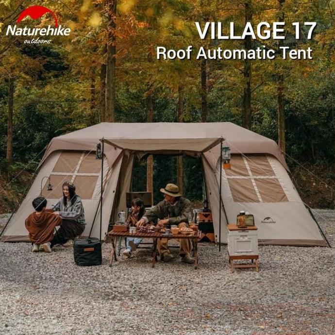 Terlaris Tenda Naturehike Village 17 Cnh22Zp021 Roof Automatic Family Tent