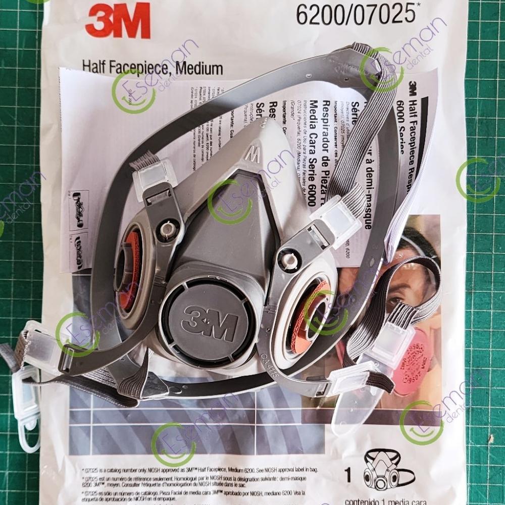 3M 6200 Half Face Respirator Masker Silikon Pabrik Medis N95 P100 Cartridge 6001 6003 6006 7093 Orga