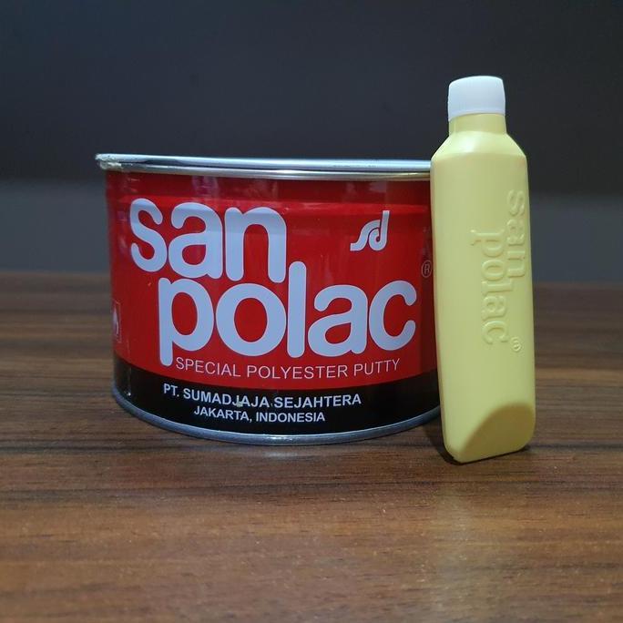 Cat- Dempul Plastik Sanpolac 1 Kg Dempul Mobil Motor Kayu