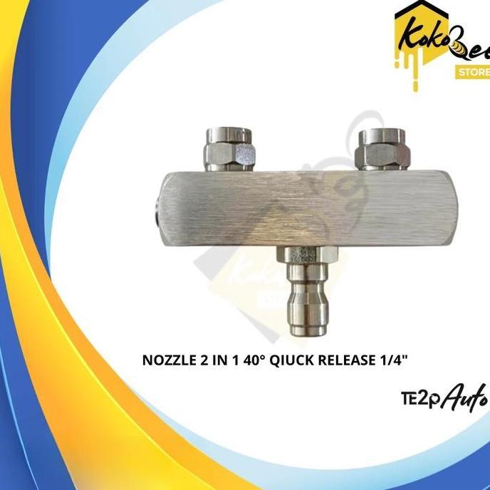 TERBARU - TE2P AUTO Nozzle Tip 2in1 40 Ujung Semprotan Gun Penyemprot Nosel 2 Mata Quick Release Ada