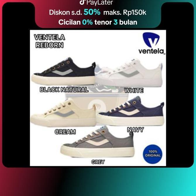 Kets- Sepatu Ventela Reborn White Reflective / Cream Reflective / Black Natural Reflective / Grey Re
