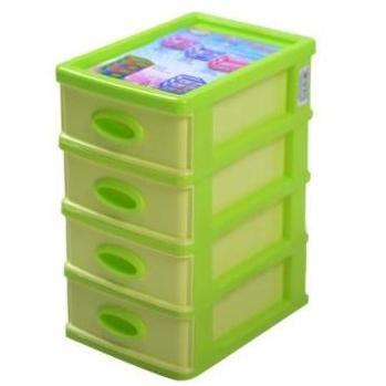Instancodbisa- Shinpo 363-4 Mini Container Susun 4 Laci Drawer Cabinet Plastik Kotak