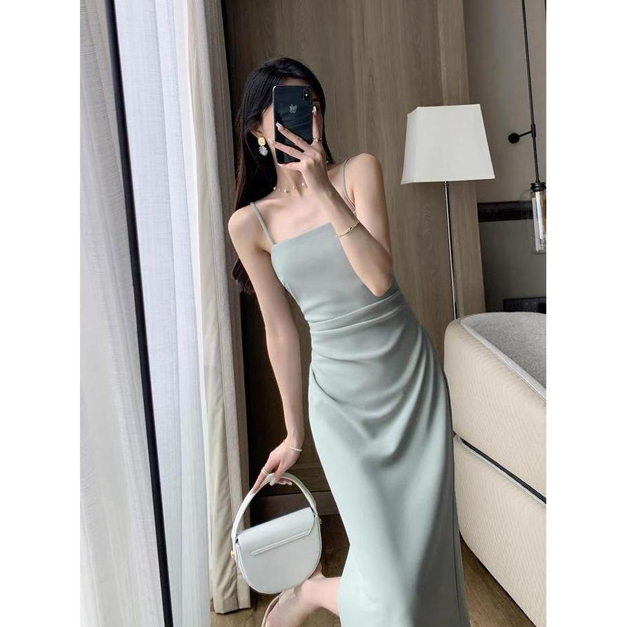 Promo 7811iner dress tanpa lengan Pas Body party sexy dress korea midi dress terbaru 2024 big size d