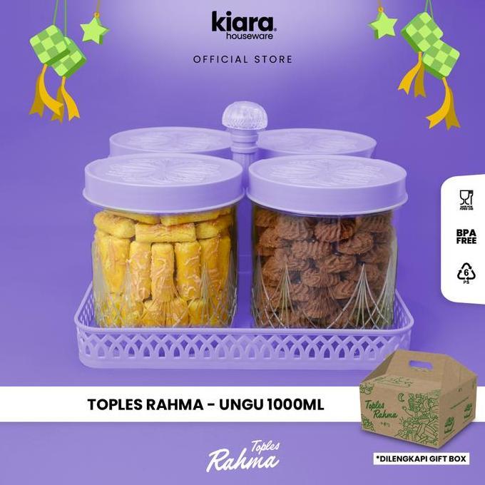 Instancodbisa- Kiara - Toples Rahma Toples Lebaran Minimalis Plastik Set Nampan Free Gift Box Tempat
