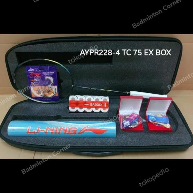 Promo Raket Lining Turbo Charging Turbocharging 75EX 75 EX AYPR228-4 Box Diskon