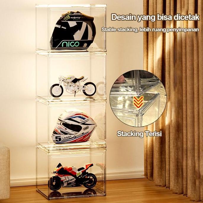 Instancodbisa- Kabinet Pintu Ganda Mainan Besar Helm Tas Kulit Kotak Penyimpanan Lemari Penyimpanan 