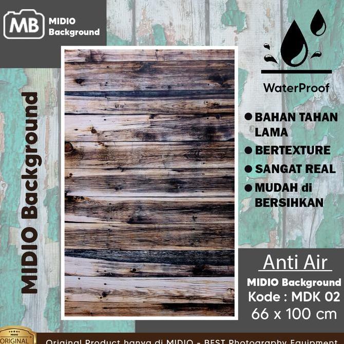 Instancodbisa- Background Foto Studio 3D Waterproof Midio Motif Kayu 3D Ukuran 66X100