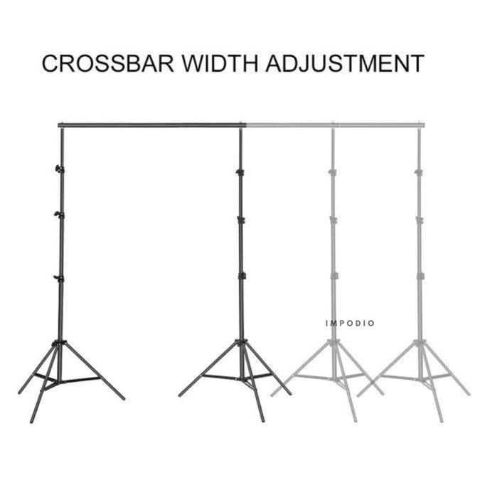 Instancodbisa- Impodio Stand Backdrop Foto 2X3M / 3X3M Lipat Portable | Tripod Penyangga Background 