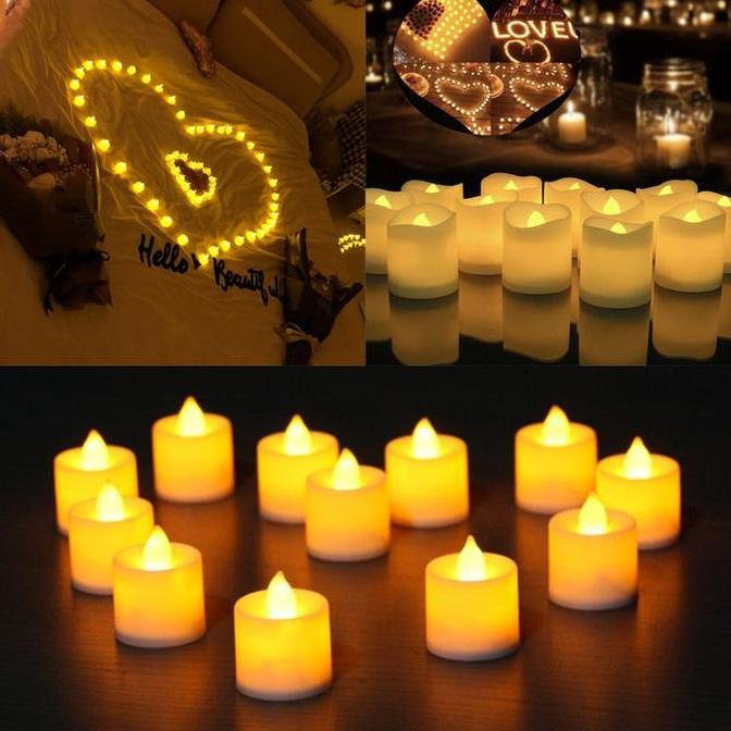 Kualitas terbaik] Lilin Kecil Elektrik - Smokeless Candle - Lampu Lilin Natal Baterai Dekorasi Outdo