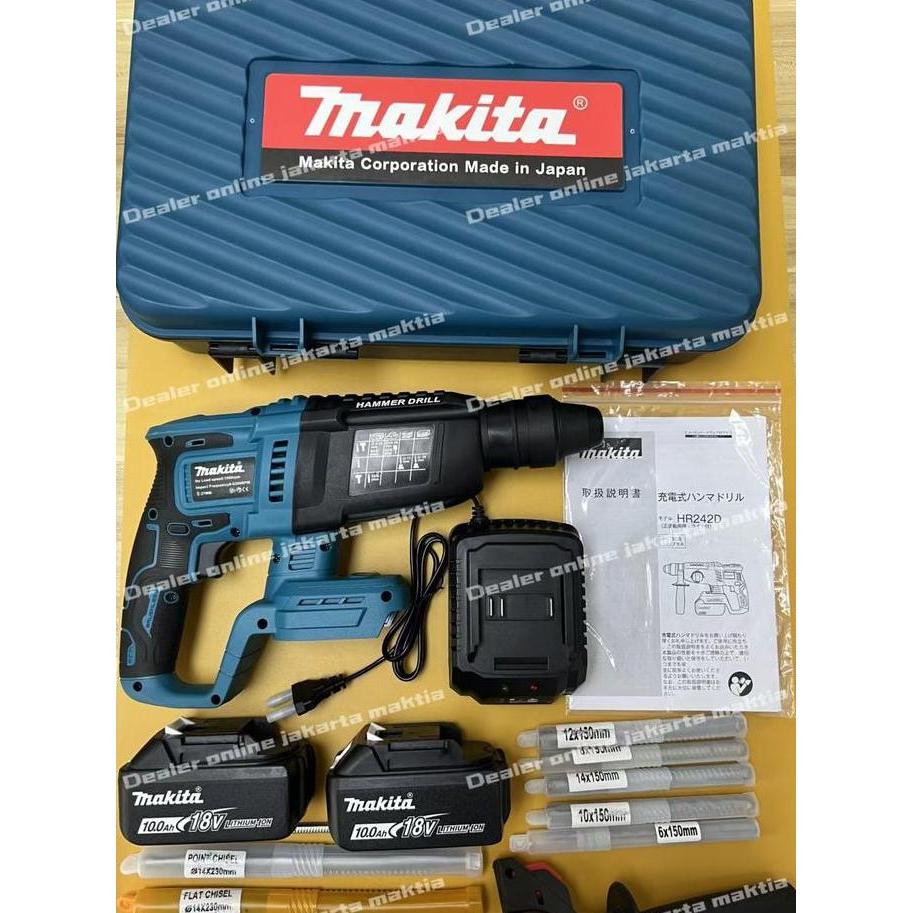 geosalman88 - [stok indonesia - garansi 5 tahun] makita hr242d 18v bor impact nirkabel, motor brushl