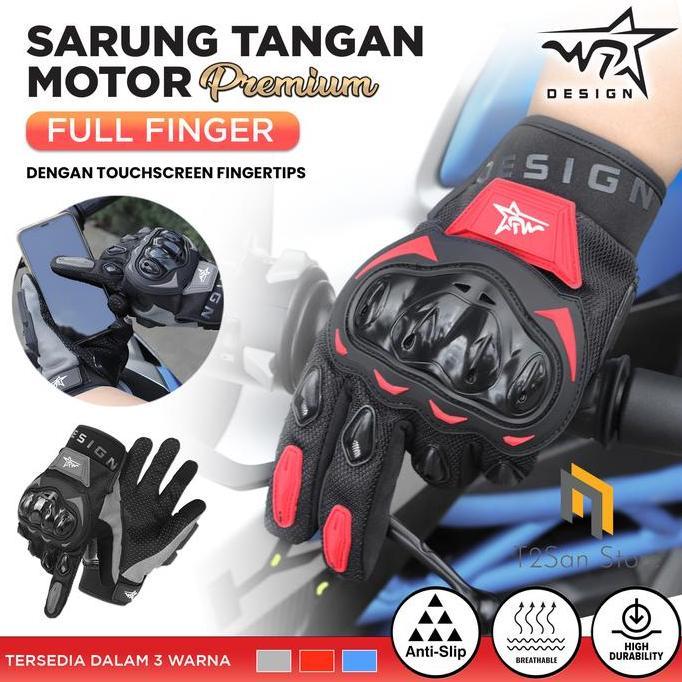 DF182 - Sarung Tangan Motor Full Finger Design 04 / Motorcycle Gloves Full Finger Design 04