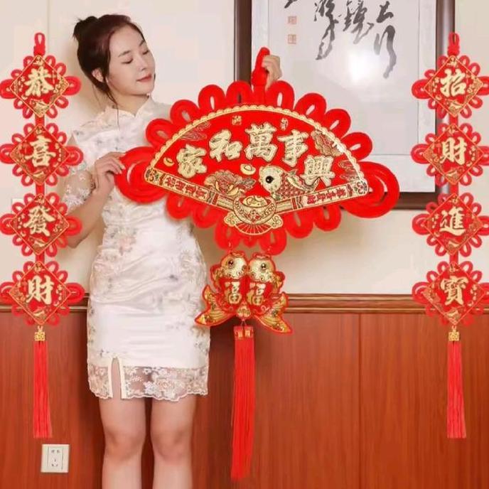 ,,,,,,,] Gantungan Fuk Imlek Gantungan Pintu Imlek 3D Gantungan Imlek Gantungan Hiasan Imlek 2026