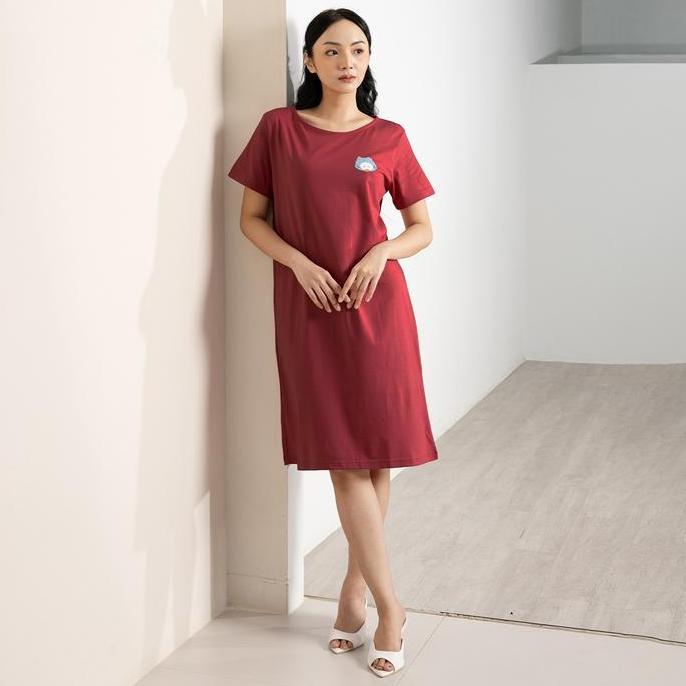 Promo FOREVER SWEET Home Dress Eve Series Daster Wanita Dress Panjang Simple Piyama Tidur Motif Sant