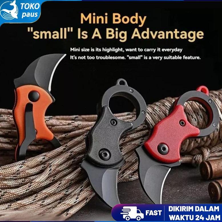 XEROCHA Pisau Saku Kecil Pria Pisau Outdoor Survival Berkemah dan Berburu Pisau Saku Portabel