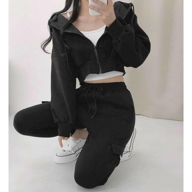 sale Jaket Wanita Crop | Sweater Style Korea | Ziper Crop Hoodie Sweatshirt | Hoodie Crop wanita Ove