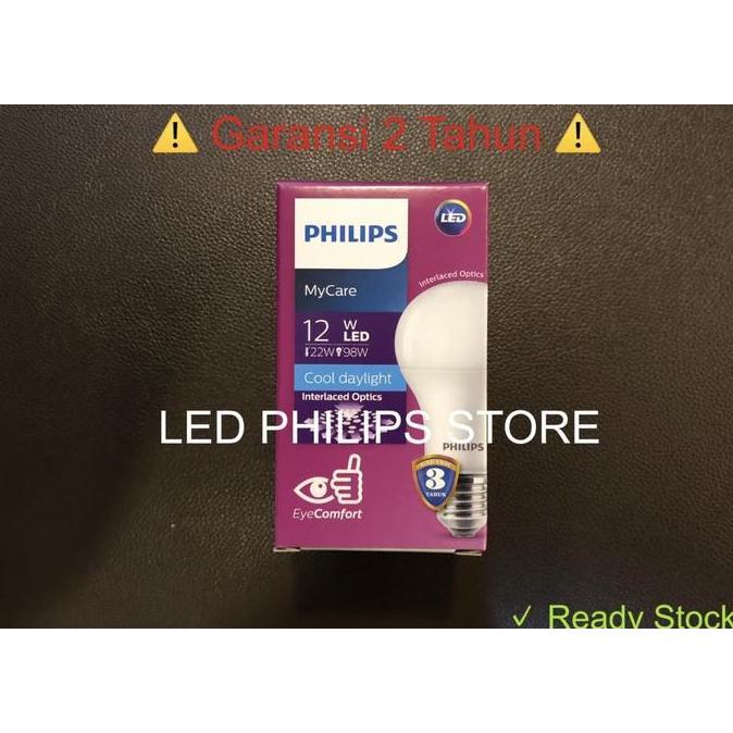 Lightwoll- Lampu Bohlam Led Philips 12 Watt Putih/Cool Day Light 12W 12Watt 12 W