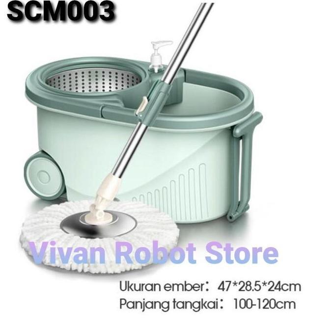 Bersihyuk- Alat Pel Lantai Spin Mop Super Mop Putar Bonbox Samono Kain Pel Fiber