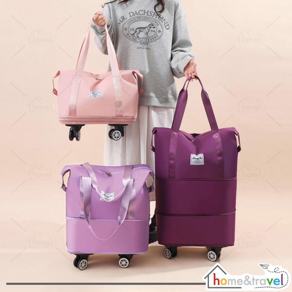 Tas Mudik Jumbo Dengan Roda Travel Bag Besar 3 Tingkat Trolley Duffel Bag Premium Waterproof Multifu