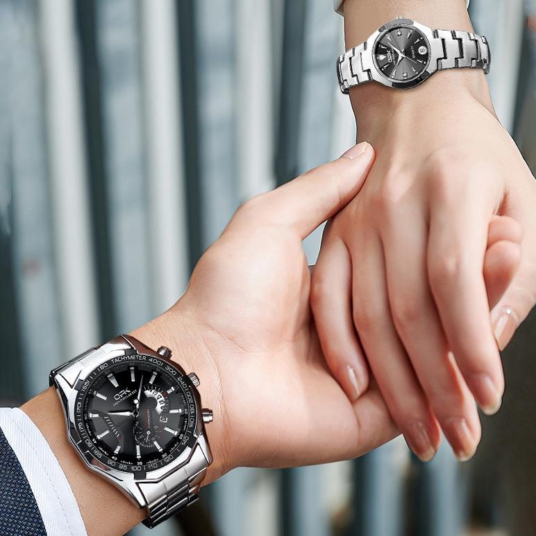 Terbaru Opk Jam Tangan Couple Anti Air Original Rantai Couple Watch Model 8105 8108