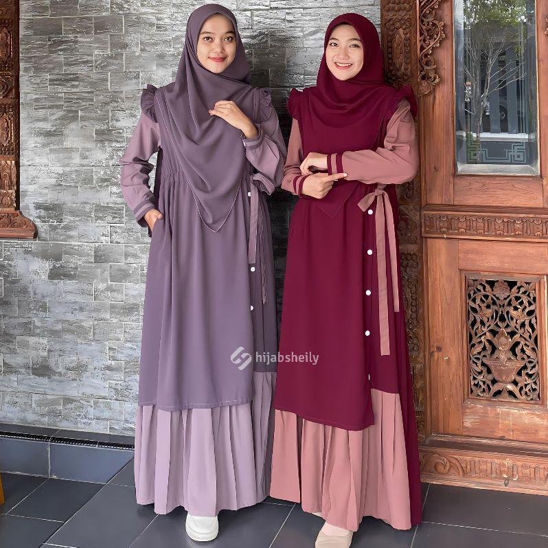 BEST SELLER GAMIS AYANA KOMBINASI DRESS KOREAN HIJABSHEILY