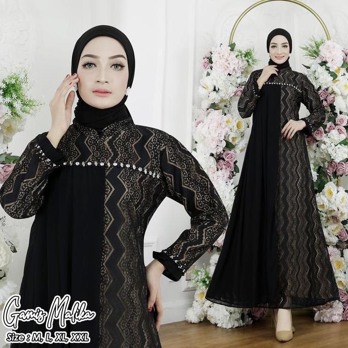 DE76 - Gamis Malika Brukat Modern / Kebaya Gamis Pesta Mewah / Baju Gamis Kebaya / Kebaya Modern / K
