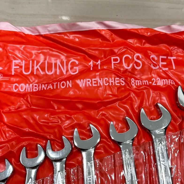 Saless 8-22Mm 11Pcs Kunci Ring Pas Set 11 Pis 8 -22 Mm Merk Fukung Wrench Set Fukung Shanghai Kunci 