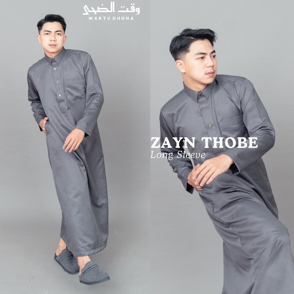 ORIGINAL WAKTU DHUHA - ZAYN THOBE GAMIS SAUDI COWOK KERAH KEMEJA BAHAN LEMBUT PREMIUM