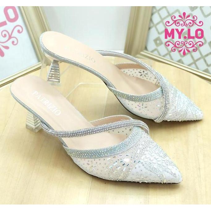 Terpopuler- Sandal Pesta Wanita Heels Wedding Perempuan Selop Kebaya Pengantin Sendal Nikah Lamaran 