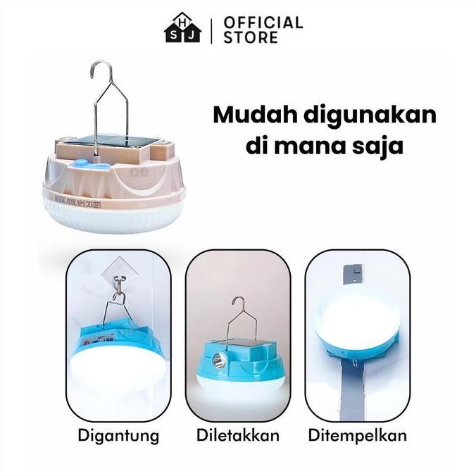 SIENOBIE Lampu LED Emergency UFO + Senter Solar Panel 300w 400w 500w Lampu Darurat Super Terang Led 